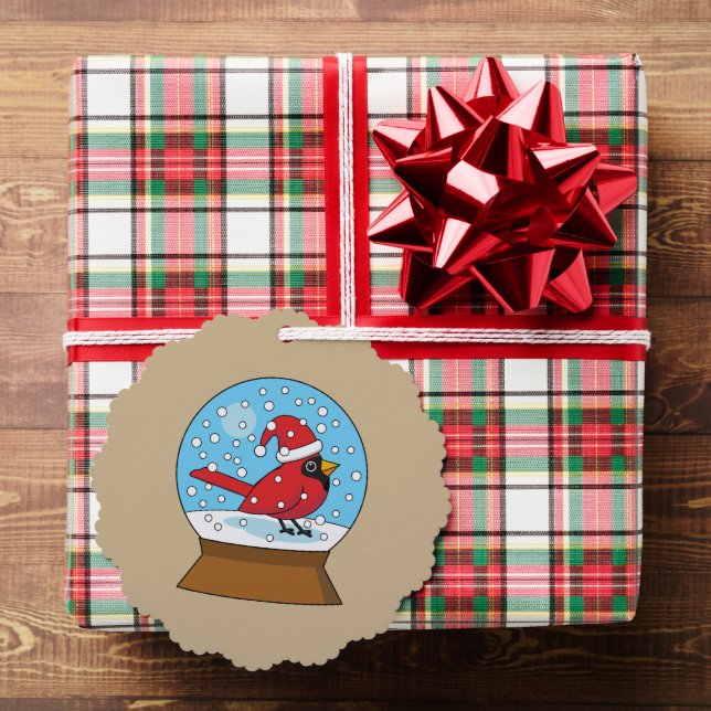Snow Globe with Cute Red Cardinal Ornament Card (Insitu (Gift))