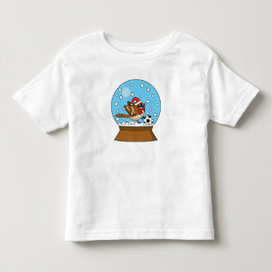 Snow Globe with Cute Sparrow Playing Soccer Toddler T-shirt