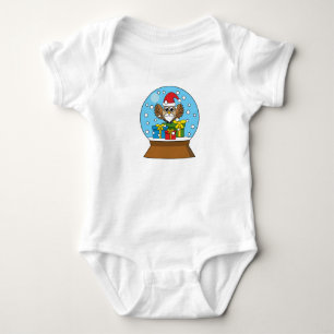 Snow Globe with Santa Claus Owl Baby Bodysuit