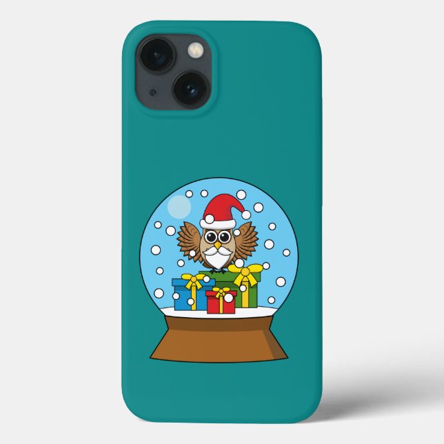 Snow Globe with Santa Claus Owl Case-Mate iPhone Case (Back)
