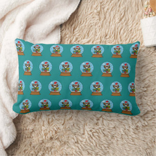Snow Globe with Santa Claus Owl Lumbar Pillow