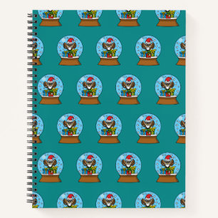 Snow Globe with Santa Claus Owl Notebook