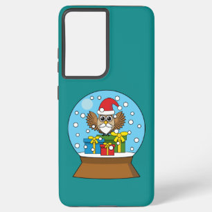 Snow Globe with Santa Claus Owl Samsung Galaxy Case