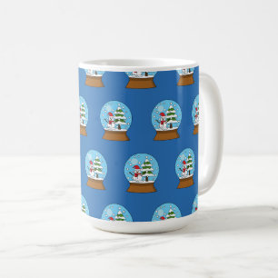 Snow Globe with Snowman and Pine Tree Coffee Mug