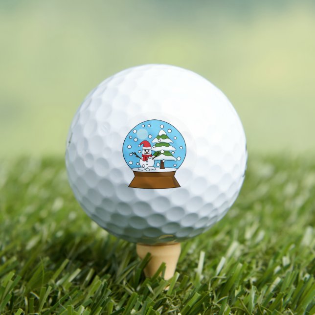 Snow Globe with Snowman and Pine Tree Golf Balls (Insitu Tee)
