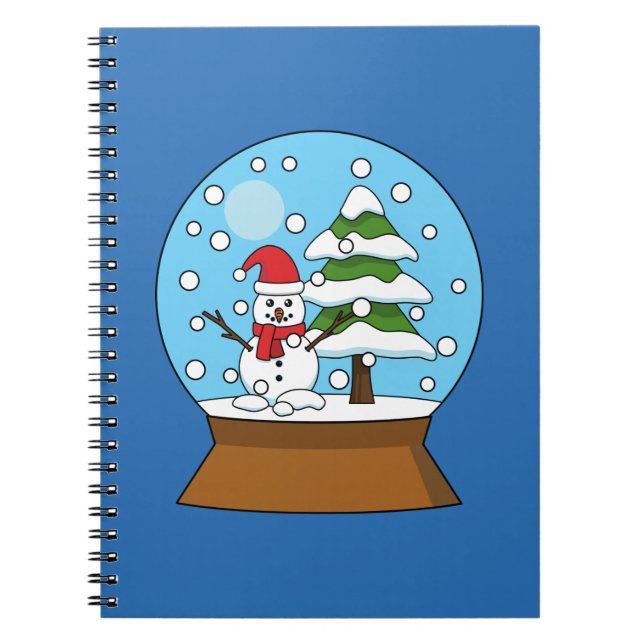 Snow Globe with Snowman and Pine Tree Notebook (Front)