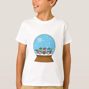 Snow Globe with Three Gnome Owls T-Shirt
