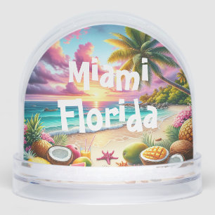 Snow Globe with tropical design and text Miami Flo