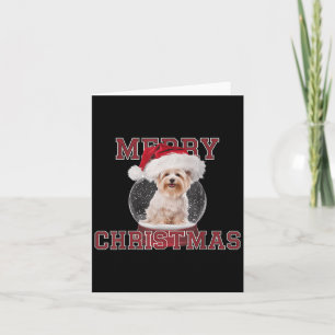 Snow Globe Xmas Maltese Dog Christmas  Card