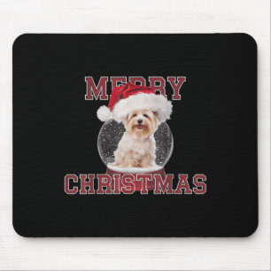 Snow Globe Xmas Maltese Dog Christmas Mouse Pad