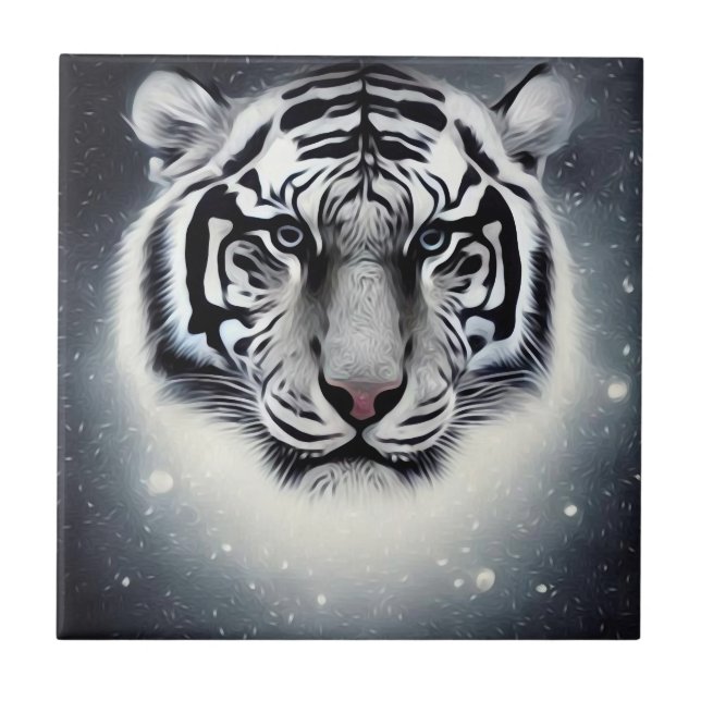 Snow Glow White Tiger Tile (Front)