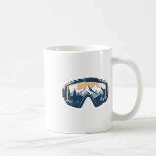 Snow Goggles Mountain Reflection Winter Skiing Sno Coffee Mug