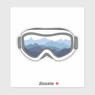 Snow Goggles with View of Mountain Range