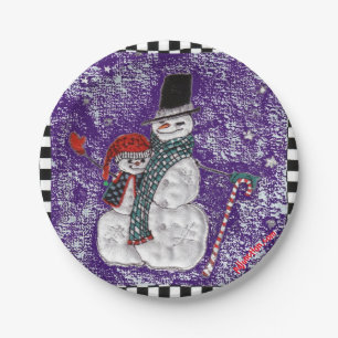 Snow Greetings Paper Plate