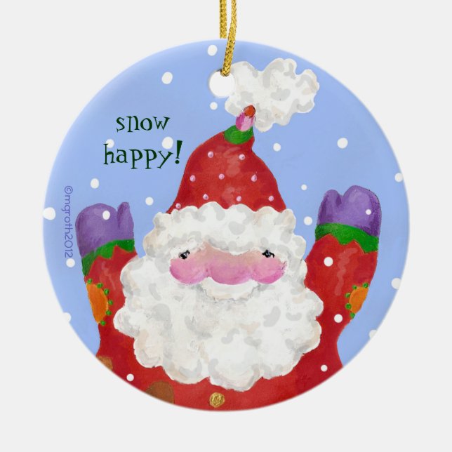 Snow Happy Photo Ornament (Front)