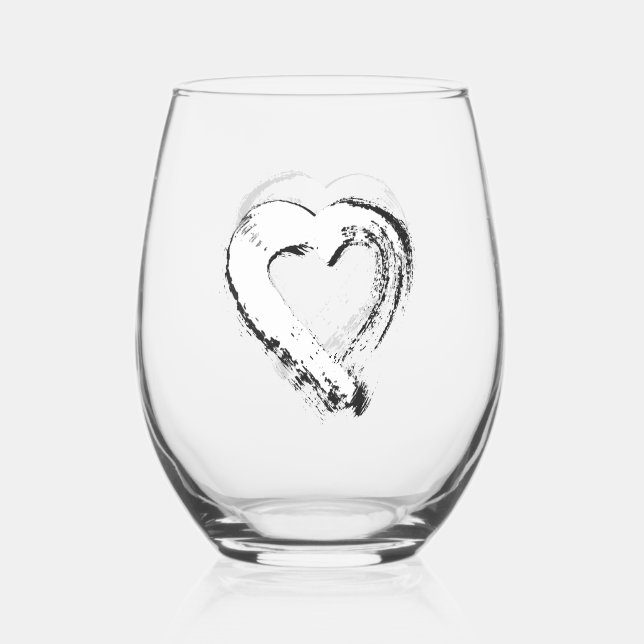 Snow Heart Wine Glass (Front)