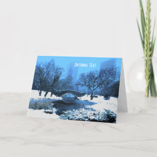 Snow & Holiday Lights in Central Park Card