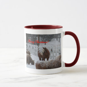 Snow horse, Merry Christmas! Mug