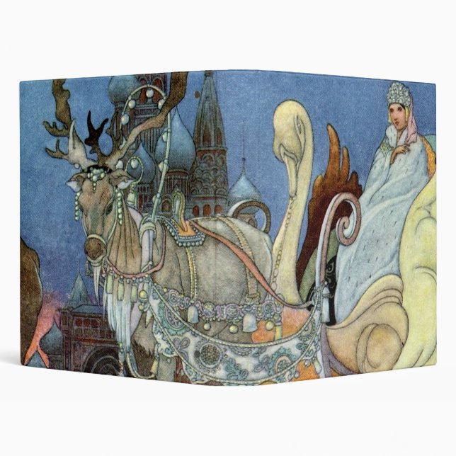 Snow Ice Queen Russian Princess Reindeer Binder (Background)