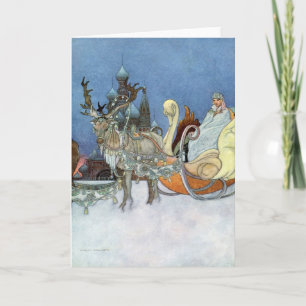 Snow Ice Queen Russian Princess Reindeer Card
