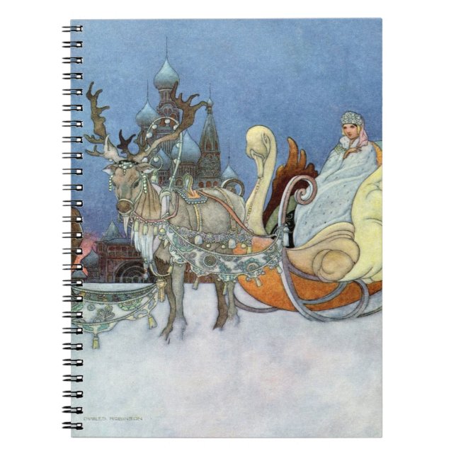 Snow Ice Queen Russian Princess Reindeer Notebook (Front)