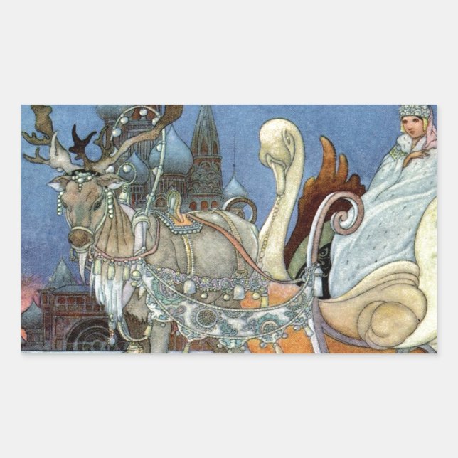 Snow Ice Queen Russian Princess Reindeer Sticker (Front)