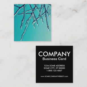 snow icicles square business card