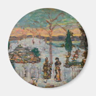 Snow in April by Maurice Prendergast, Vintage Art Magnet