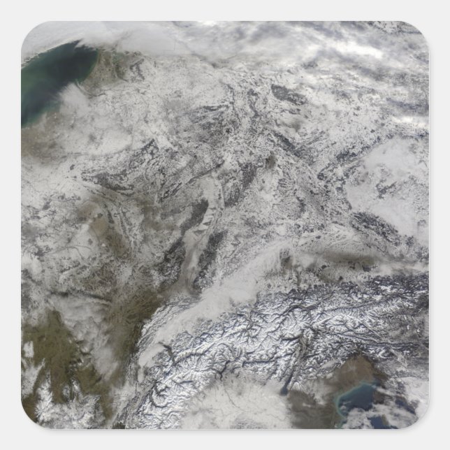 Snow in Europe Square Sticker (Front)