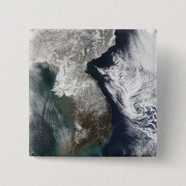 Snow in Korea 2 Inch Square Button (Front)