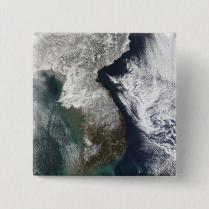 Snow in Korea 2 Inch Square Button