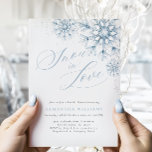 Snow in Love Bridal Shower Invitation<br><div class="desc">Celebrate love with our Snow in Love Bridal Shower Invitation, featuring elegant watercolor snowflakes in soft dusty blue. The modern calligraphy script and silver glitter accents add a chic, festive touch, perfect for a winter wonderland bridal shower. This invitation beautifully combines a cozy winter theme with refined design elements, making...</div>