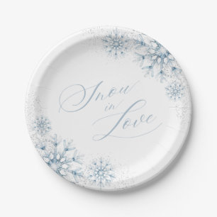 Snow in Love Bridal Shower Paper Plate