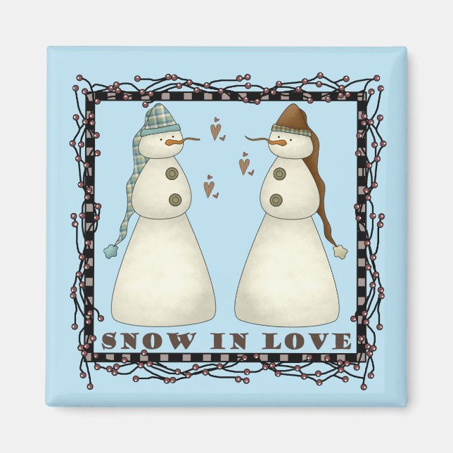 Snow In Love Christmas Magnet (Front)