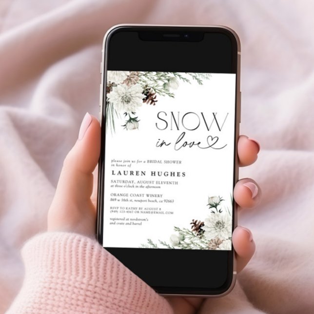 Snow in Love Evergreen Bridal Shower invitation (Creator Uploaded)