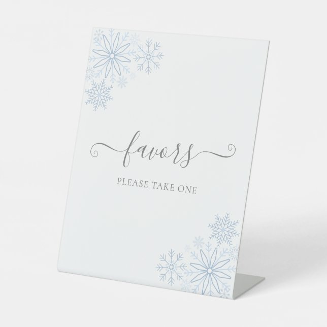 Snow in Love Favours Pedestal Sign (Front)