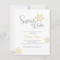 Snow in Love Gold Snowflakes Bridal Winter Shower