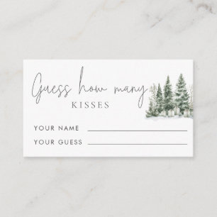 Snow In Love Guess How Many Kisses Bridal Game Enclosure Card