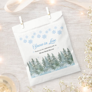 Snow in Love Snowflakes Bridal Shower Thank You  Favour Bag