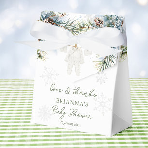 Snow in love snowflakes winter baby shower favors favor box