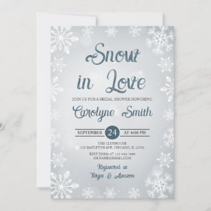 Snow in Love Snowflakes Winter Bridal Shower Invitation