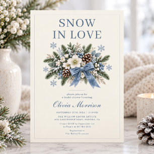 Snow in Love Winter Bridal Shower Invitation