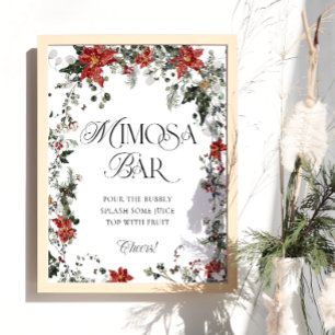 Snow in Love Winter Bridal Shower Mimosa Bar Poster