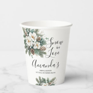 Snow In Love Winter Bridal Shower Paper cup