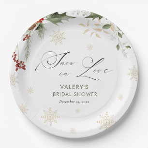 Snow in Love Winter Bridal Shower  Paper Plate