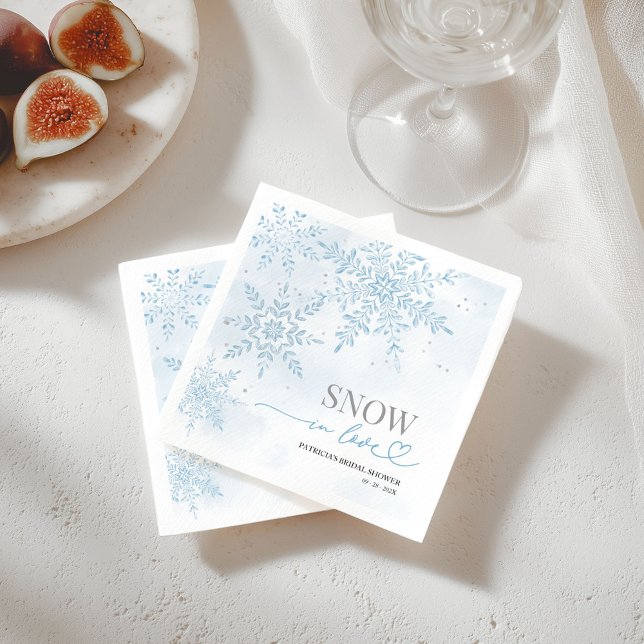 Snow in Love Winter Snowflake Bridal Shower  Napkin (Creator Uploaded)
