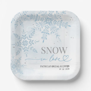 Snow in Love Winter Snowflake Bridal Shower  Paper Plate