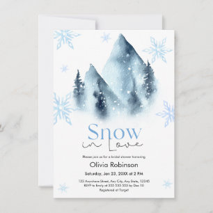 Snow in Love Winter Snowflakes Bridal Shower  Invitation