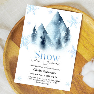Snow in Love Winter Snowflakes Bridal Shower  Invitation
