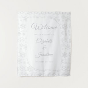 Snow In Love Winter Wedding Tapestry